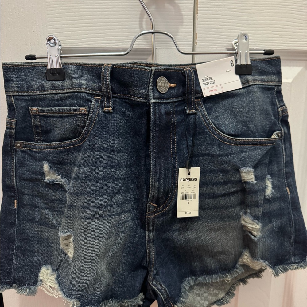 Express Women's Distressed Blue Jean Shorts